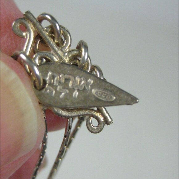 Sterling Silver Glass Beaded Triple Strand Necklace 16 Inch Choker 925 Israel - Picture 4 of 12